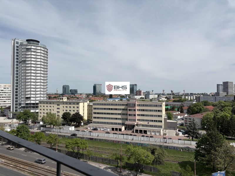 View of the Bratislava skyline from Račianska Street, near the 2-room apartment.