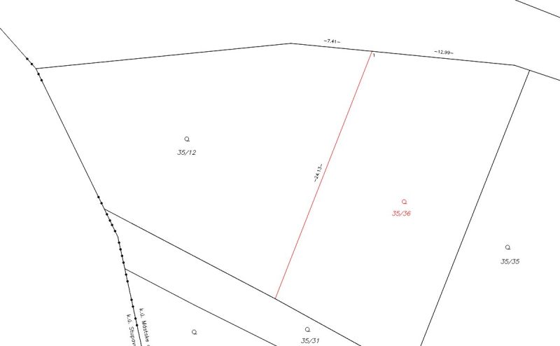 Cadastral map with plots for recreational purposes in Stupava, Lintávy area.