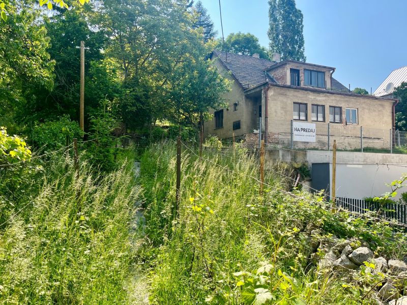 A family house in the Old Town of Bratislava on Búdková Street surrounded by greenery and trees.