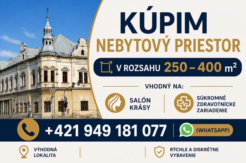 A historic building in Lučenec suitable for commercial spaces with an area of 250-400 m².