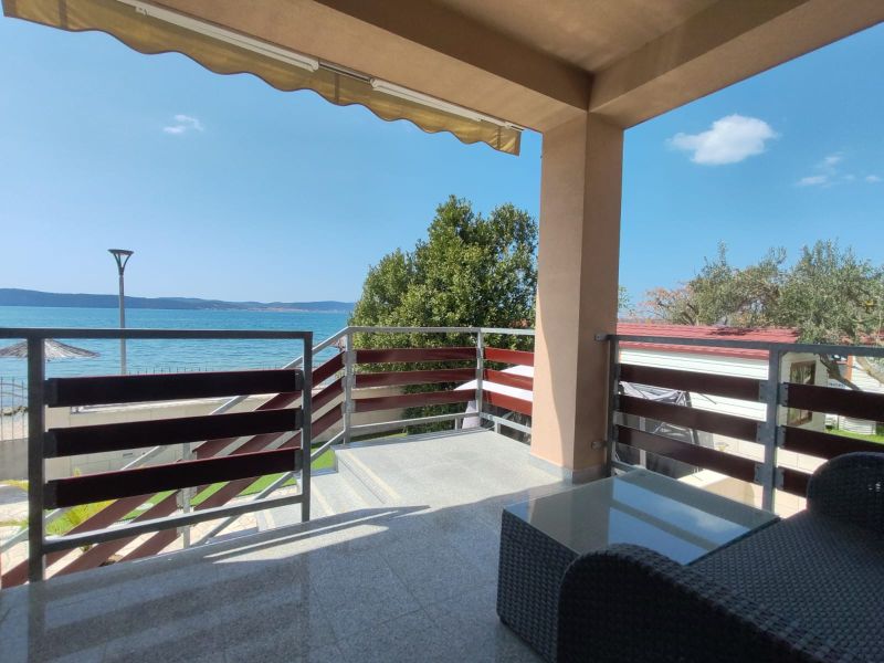 View from the terrace of a family house in Bibinje to the coast and the ocean.