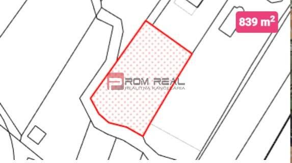 Map of a residential building plot in Borinka, Borinka Street.