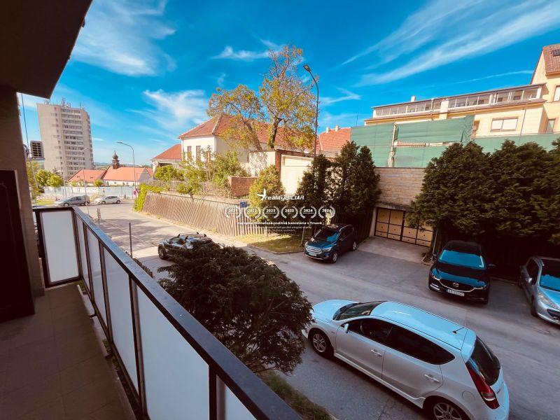 View from the balcony in a 3-room apartment on Michalská Street in Hlohovec.