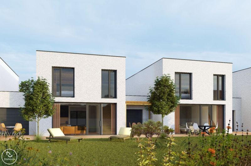 Two-story houses with a terrace surrounded by a garden on Čulenova Street in Skalica.