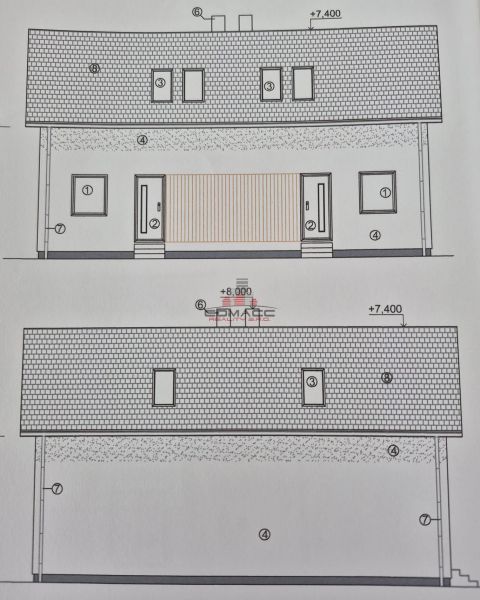 Project of a family house in Sasinkovo on Sasinkovo Street with a simple roof structure.