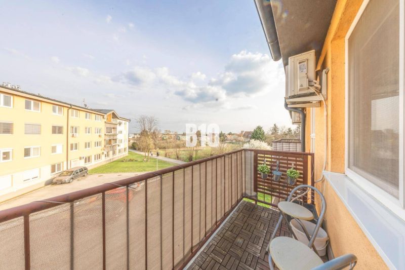 Balcony of a 2-room apartment on M. R. Štefánika Street, Most pri Bratislave, with a view.