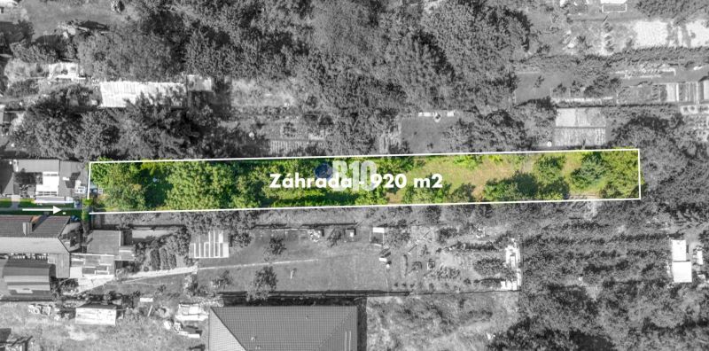 Aerial view of a garden with an area of 920 m², Land - residential, Jadranská, Bratislava IV.