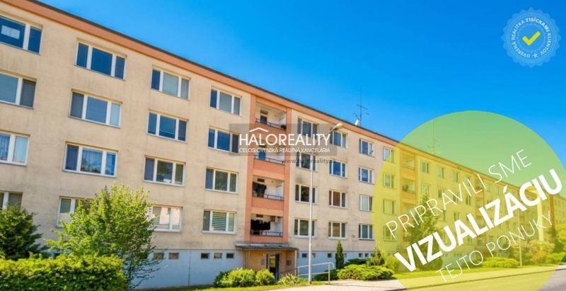 The exterior of an apartment building in Zvolen with an attractive option of a 1-bedroom apartment.