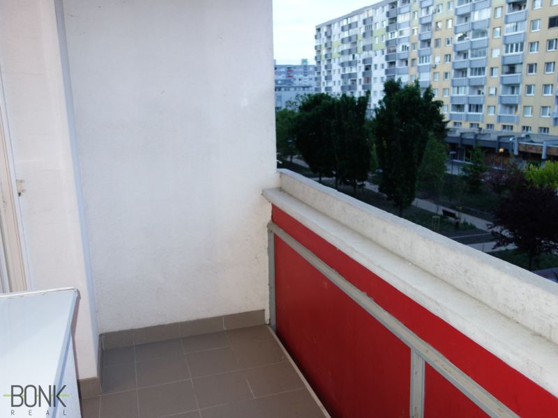Balcony of a 2-room apartment on Rajecká Street in Bratislava - Vrakuňa with a view.