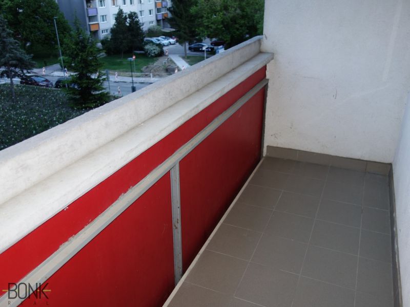 The balcony of a 2-room apartment on Rajecká Street in Bratislava - Vrakuňa.