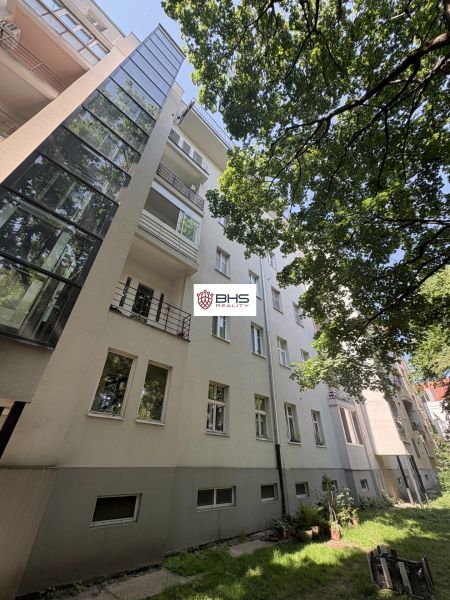 An apartment building in Bratislava's Old Town on Dobrovského, offering 2-room apartments with balconies.