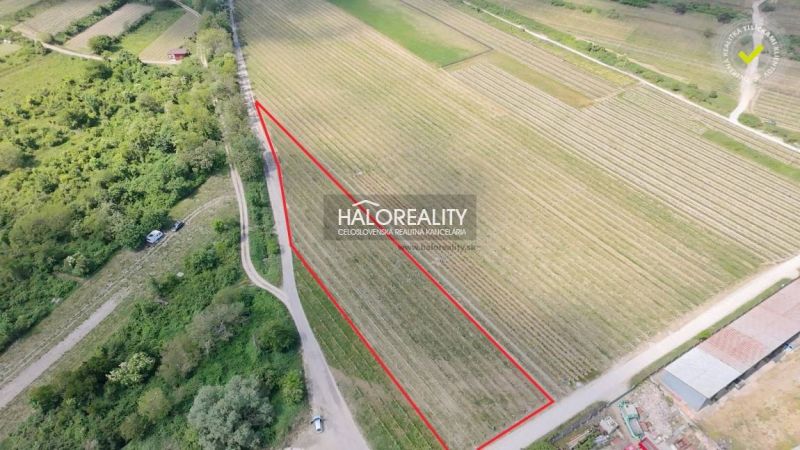 Land for residential use in Svätý Jur with marked boundaries and greenery.