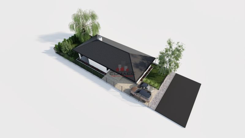 Family house on Pánska Niva street with parking and a garden with ornamental trees.