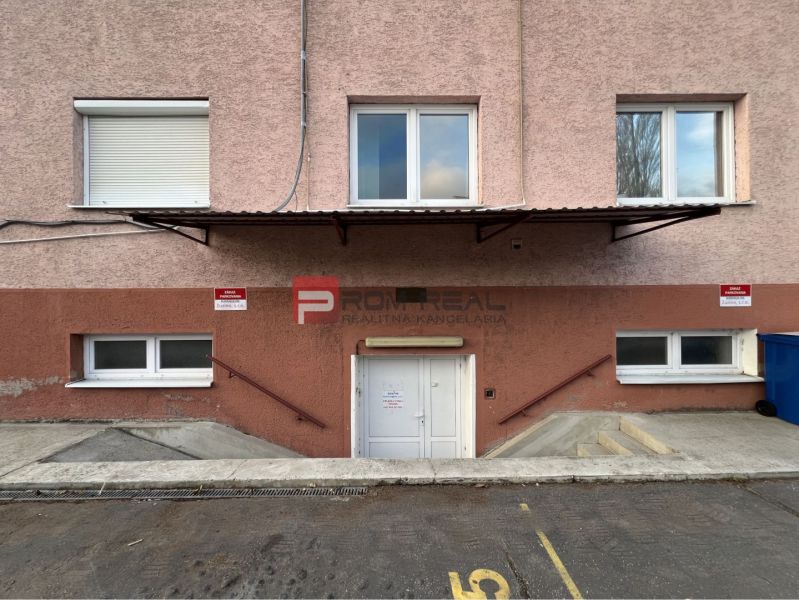 Building with entrance and windows on Púchovská Street, Bratislava III, Warehouses and Halls.