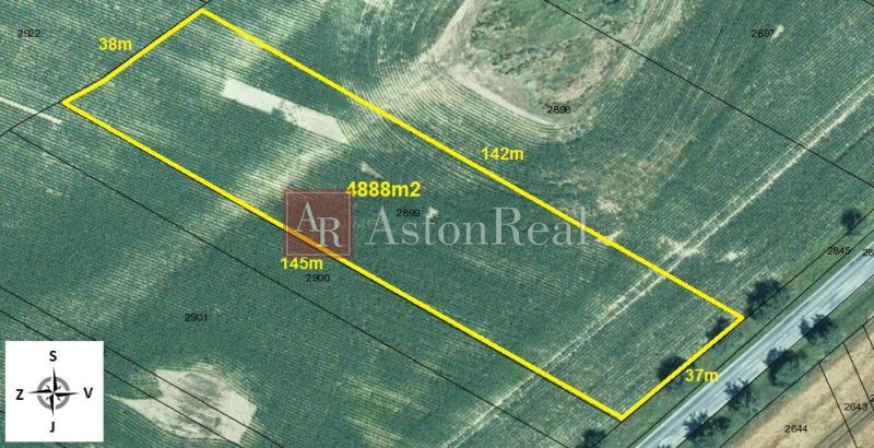 Land - housing in Svinej: Aerial view of a plot with an area of 4888 m².