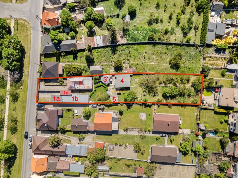 Aerial view of properties - housing in Bratislava - Podunajské Biskupice, Padlých hrdinov street.