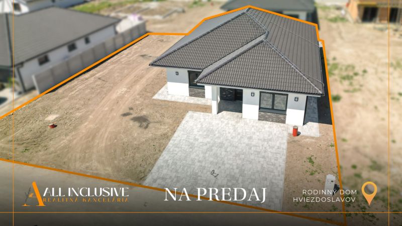 Family house in Hviezdoslavov with paving around it. The plot is ready for landscaping.