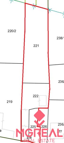 Land plan in Nové Sady with plot numbers including 221 and 226.