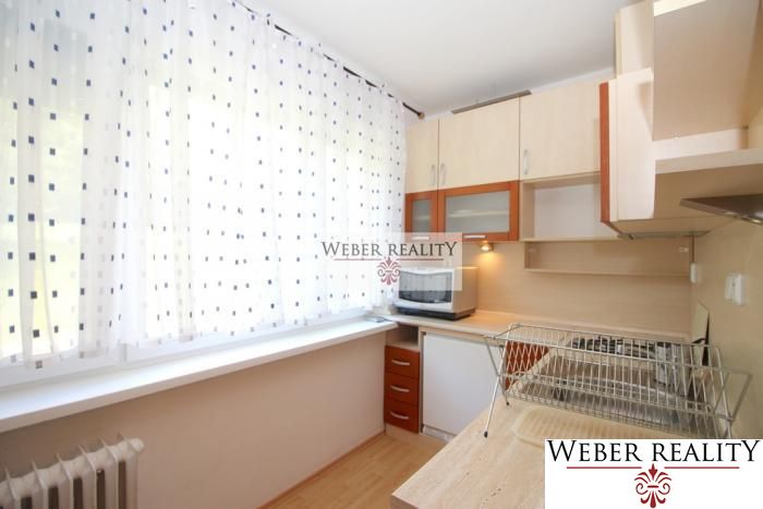 A kitchen with a wooden decor floor and equipment in a studio apartment.