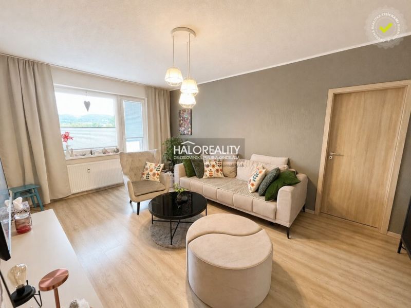 Living room in a two-room apartment with a wooden decor floor.