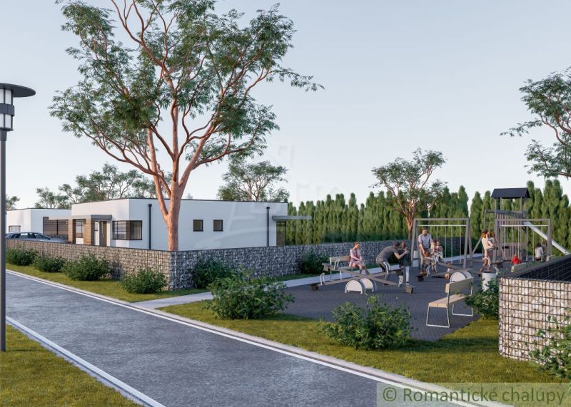 Modern living in Nové Zámky with a children's playground and greenery for families.