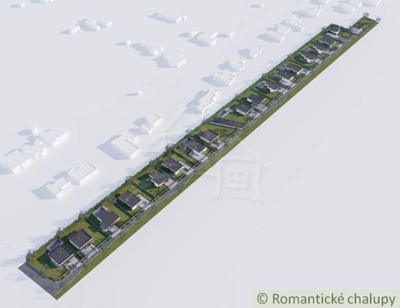 Plots - housing in Nové Zámky with gardens and a road in a peaceful location.