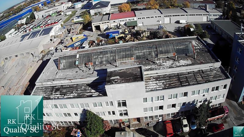 View of the industrial building and surroundings on Staviteľská Street in Bratislava III.