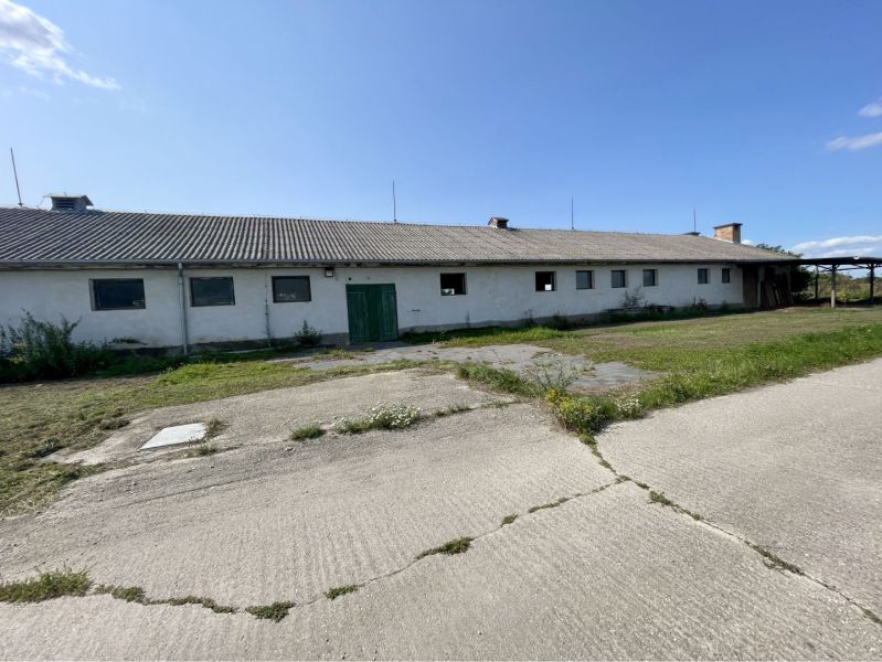 Production premises at Amadeho Kračany in Kostolné Kračany with a concrete area and a green gate.