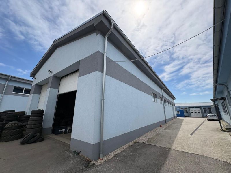 Industrial storage facility building with warehouses and halls in Orechová Potôň.