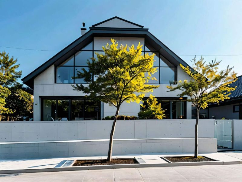 A family house in Dolný Štál with a glass facade and minimalist design.