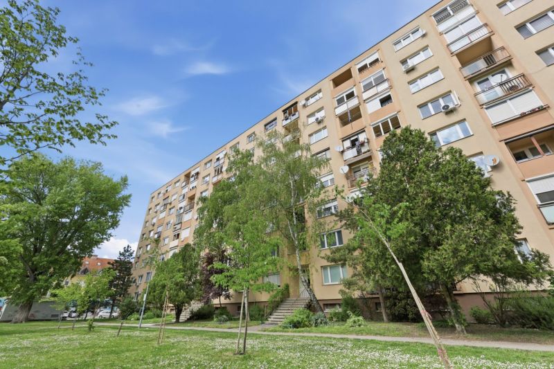 An apartment building surrounded by greenery in Dunajská Streda, suitable for a 3-room apartment.