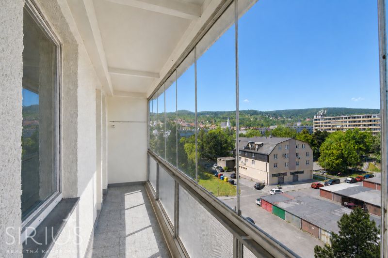 A glazed loggia with a view of Bratislava-Rača, from a 3-room apartment on Sadmelijská.
