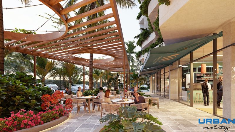 In Paje in Unguja South, a café terrace with a wooden gazebo and floral decorations.