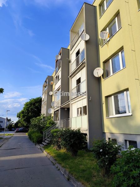 Apartment building on Gagarinova Street in Senec with two floors and satellite dishes.