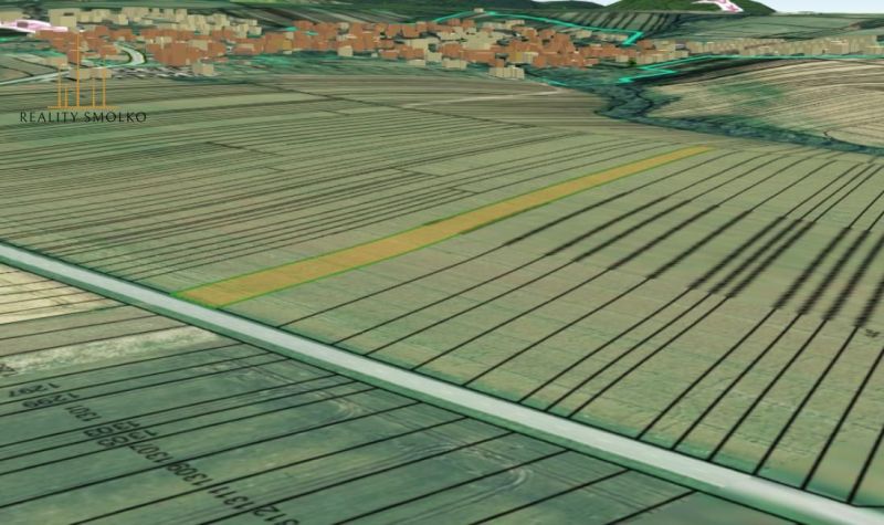 A view of residential plots in Záborské with significant parceling.