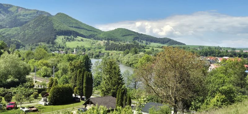 View of the green hills and river from Varín, Rozbehov Street, Residential plots.