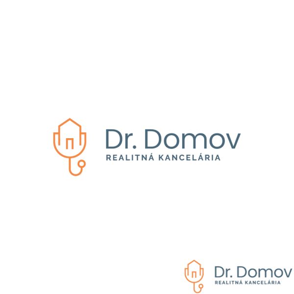 Logo of the real estate agency Dr. Domov with a quality verification certificate.