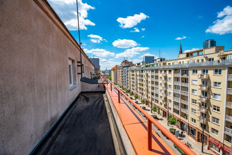 The view from the terrace of the apartment building on Krížna Street in Bratislava.