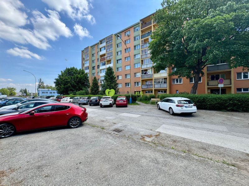 Parking lot at the apartment building on Sokolovská Street, Košice - Západ district.