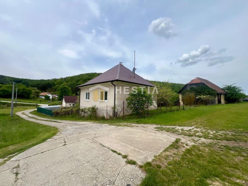 A family house in Myjava with an access road, surrounded by greenery and nature.