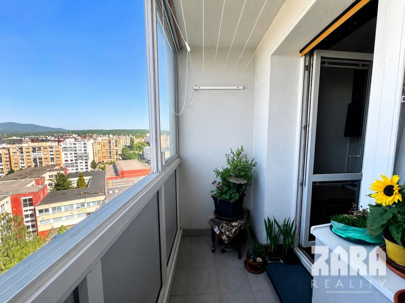 The balcony of a 3-room apartment on Juhoslovanská Street in Košice, Sídlisko Ťahanovce.
