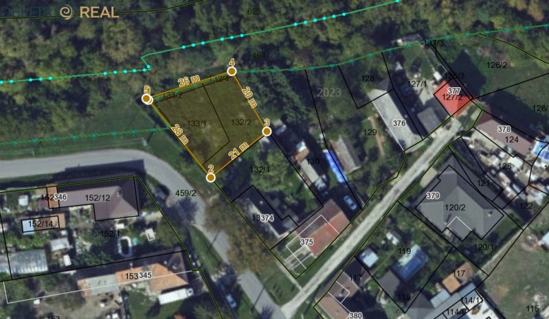 Land map in Tomášikovo, Mlynská Street, suitable for living.