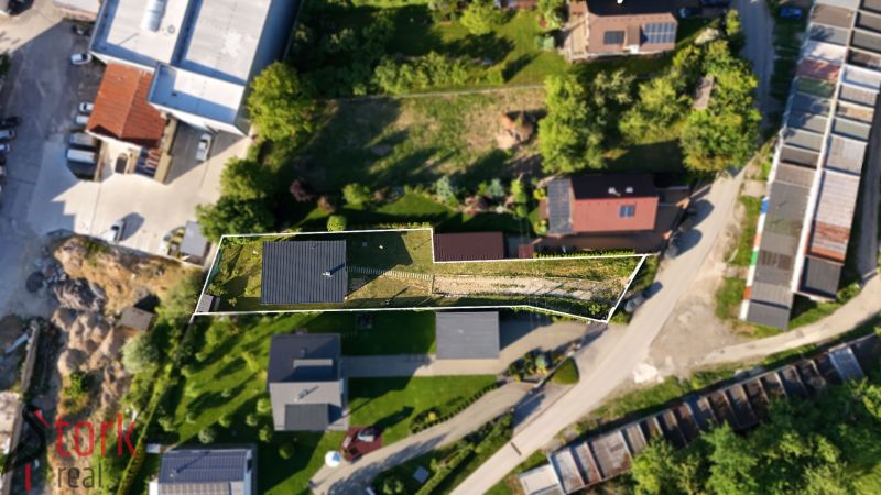 Aerial view of a family house on Lúčky Street in Považská Bystrica.