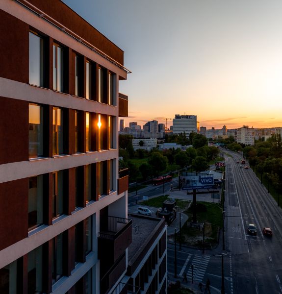 Sunset in Bratislava - Ružinov on Mierová Street near a 3-room apartment.