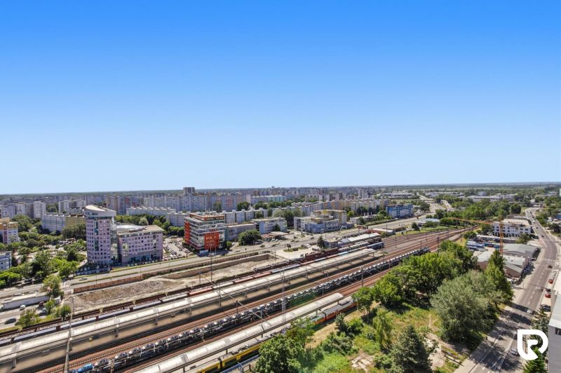 View of the housing estate and railway track in the Bratislava - Petržalka district.