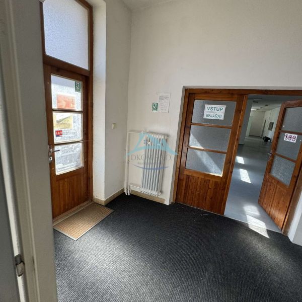 Carpet and wooden doors in commercial premises.