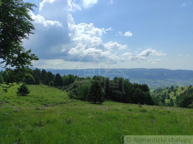 A picturesque landscape with green meadows and forests around Hriňová in Záhrady.