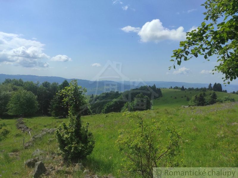 Hilly landscape with meadows and forests around Hriňová in Záhrady.