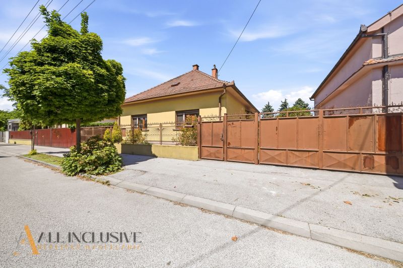 A family house in Dunajská Streda with a brown gate and a landscaped front garden.