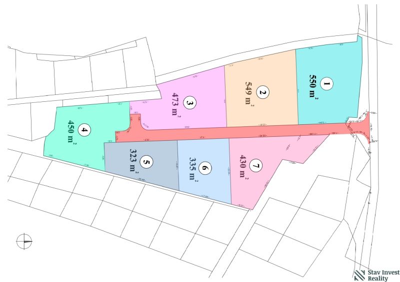 Land plan on Hlinícka Street in Záhrady, Myjava with an area in m².